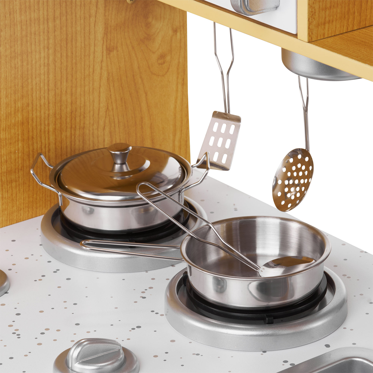 Cozinha XXL em madeira com iluminação LED, avental e acessórios