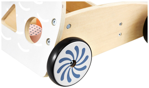 Andador multifuncional de madeira - empurrador - carrinho com blocos - Coruja