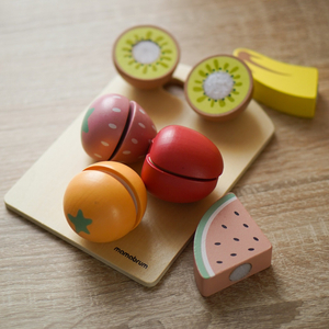 Frutas de madeira para cortar - conjunto