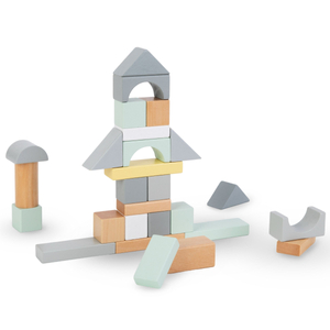 Blocos de madeira pastel - conjunto de 100 peças XL