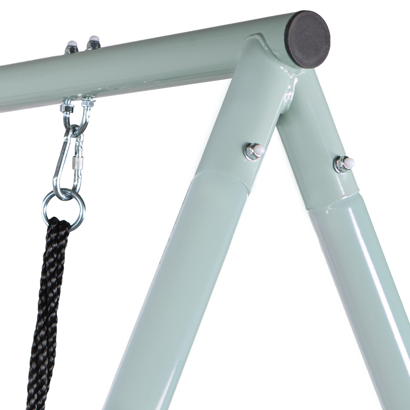 Balanço de jardim tipo ninho de cegonha com moldura e cordas