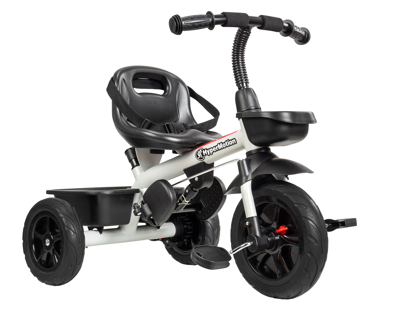 Triciclo HyperMotion TOBI VECTOR - rodas permanentemente infladas + empurrador. Cor: cinza claro.