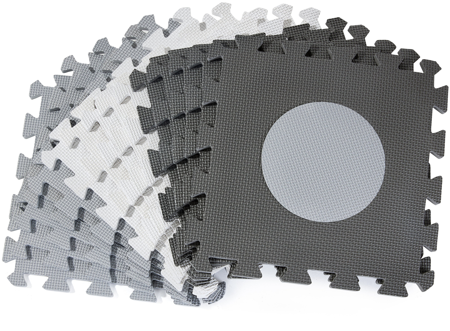 Tapete quebra-cabeça de espuma XL 150 x 150 x 1cm com borda - Espuma EVA - cinza