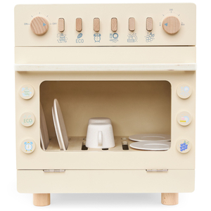 Máquina de lavar louça de madeira com acessórios