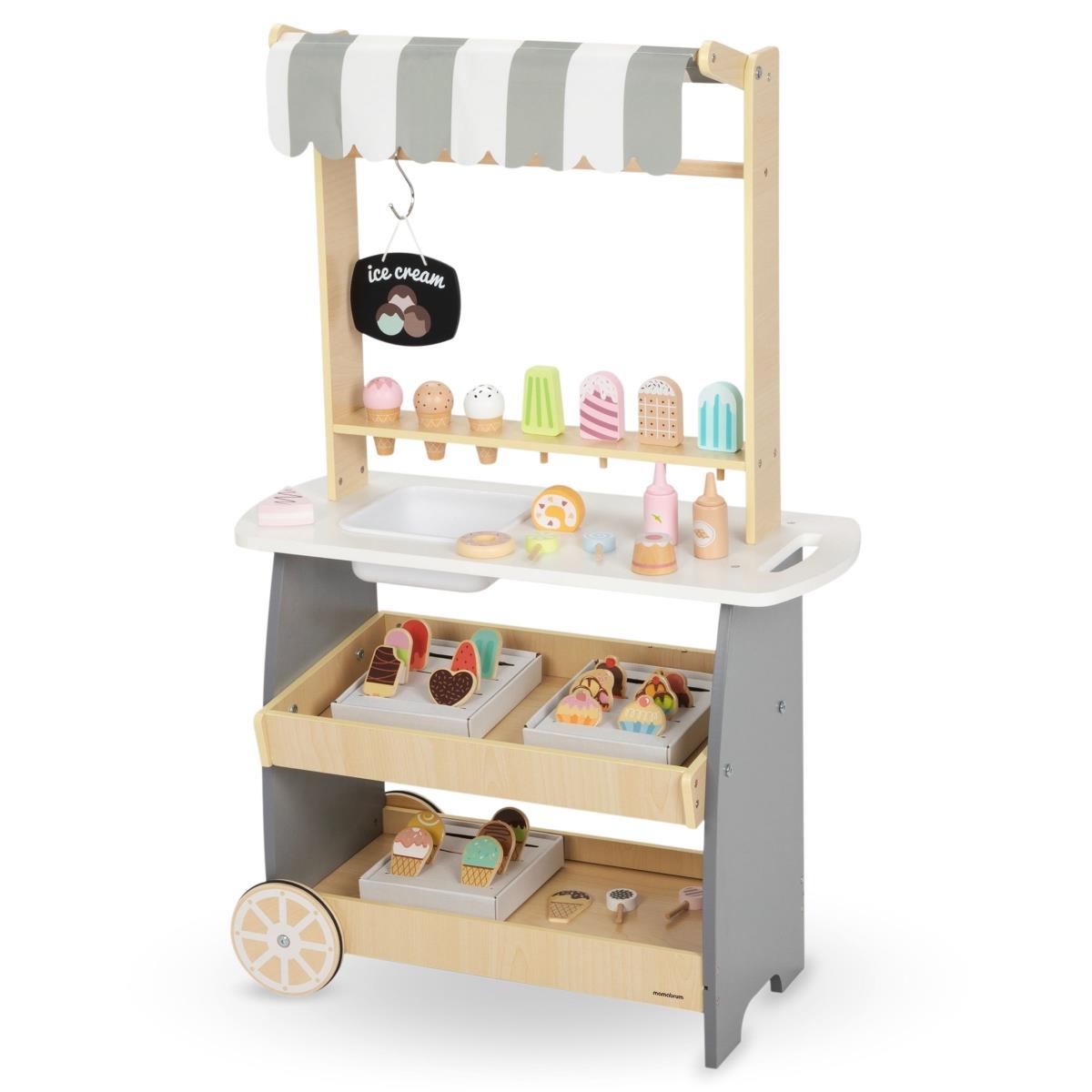 Geladaria de madeira sobre rodas - carrinho de gelados