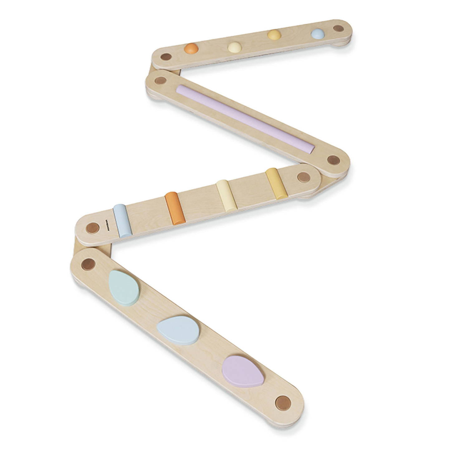 Grande percurso sensorial em madeira - pista de equilíbrio - 9 elementos