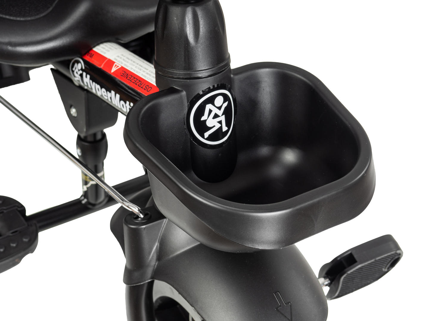 Triciclo HyperMotion TOBI VECTOR - rodas permanentemente infladas + empurrador. Cor preta.