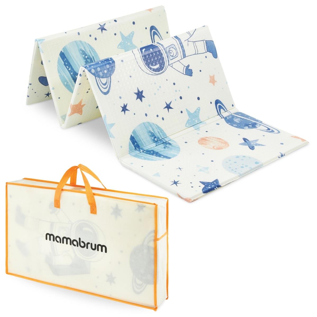 Tapete de espuma dobrável de dupla face 180 x 120 x 1cm - Cosmos/Triângulos geométricos