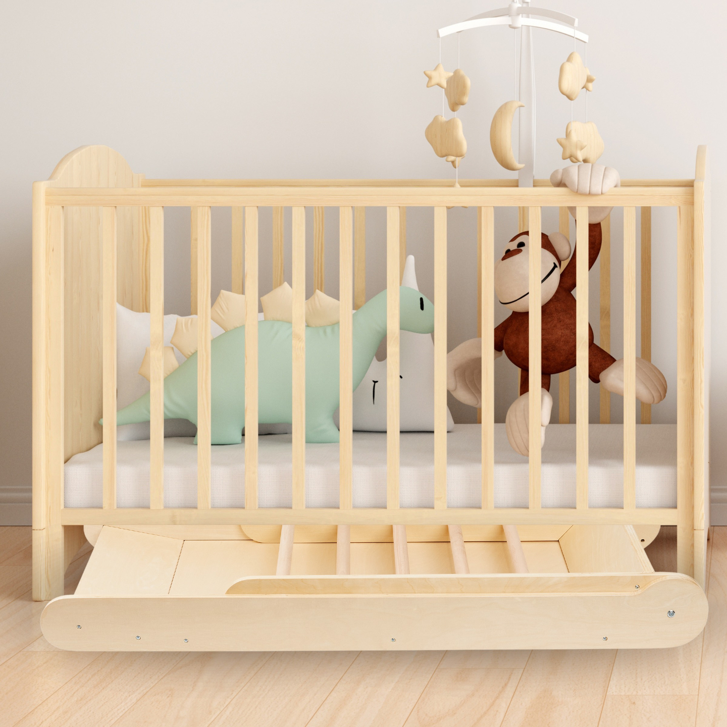 Escorrega de madeira com escada para crianças