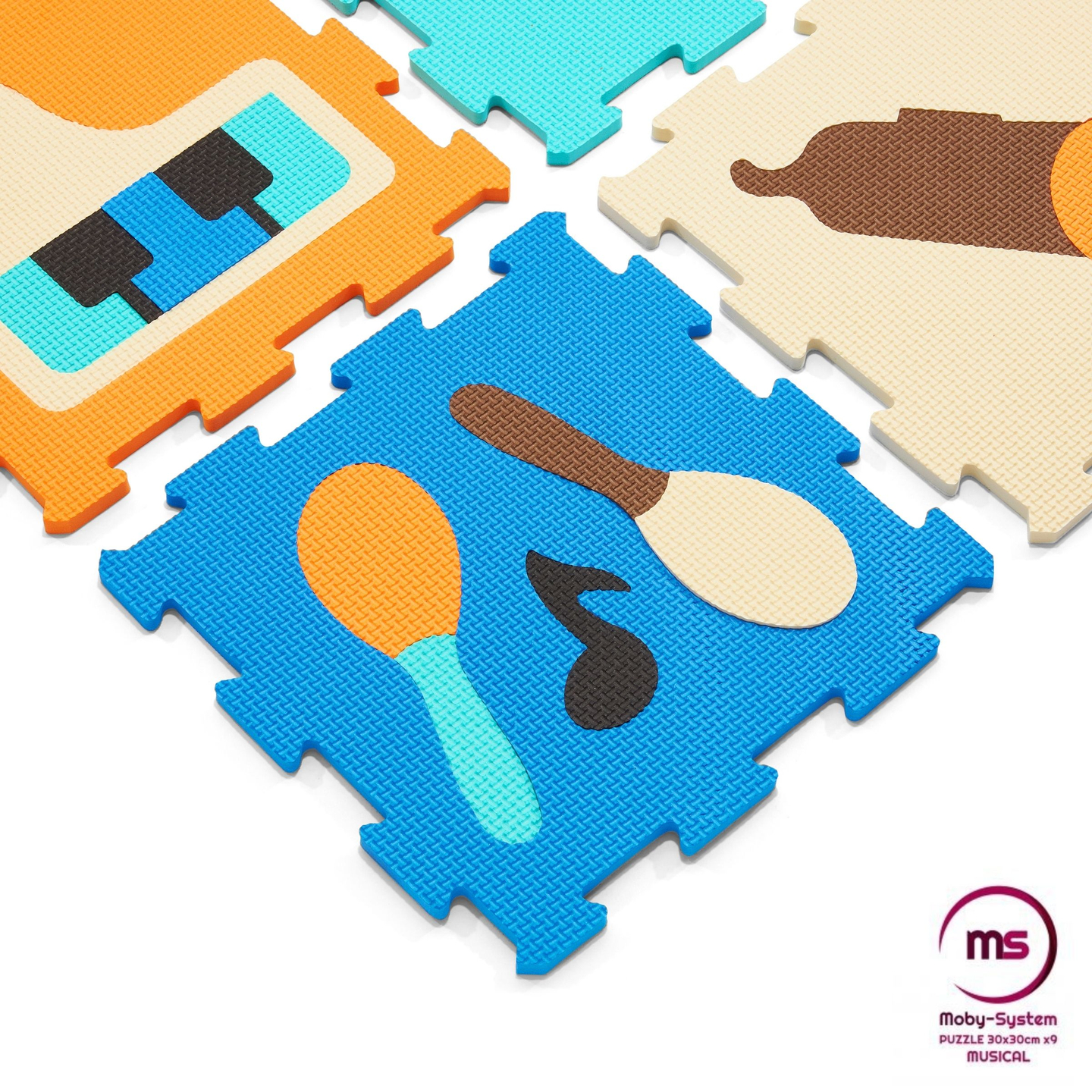 Quebra-cabeça de espuma educacional 90 x 90 x 1cm - Espuma EVA - padrão: instrumentos