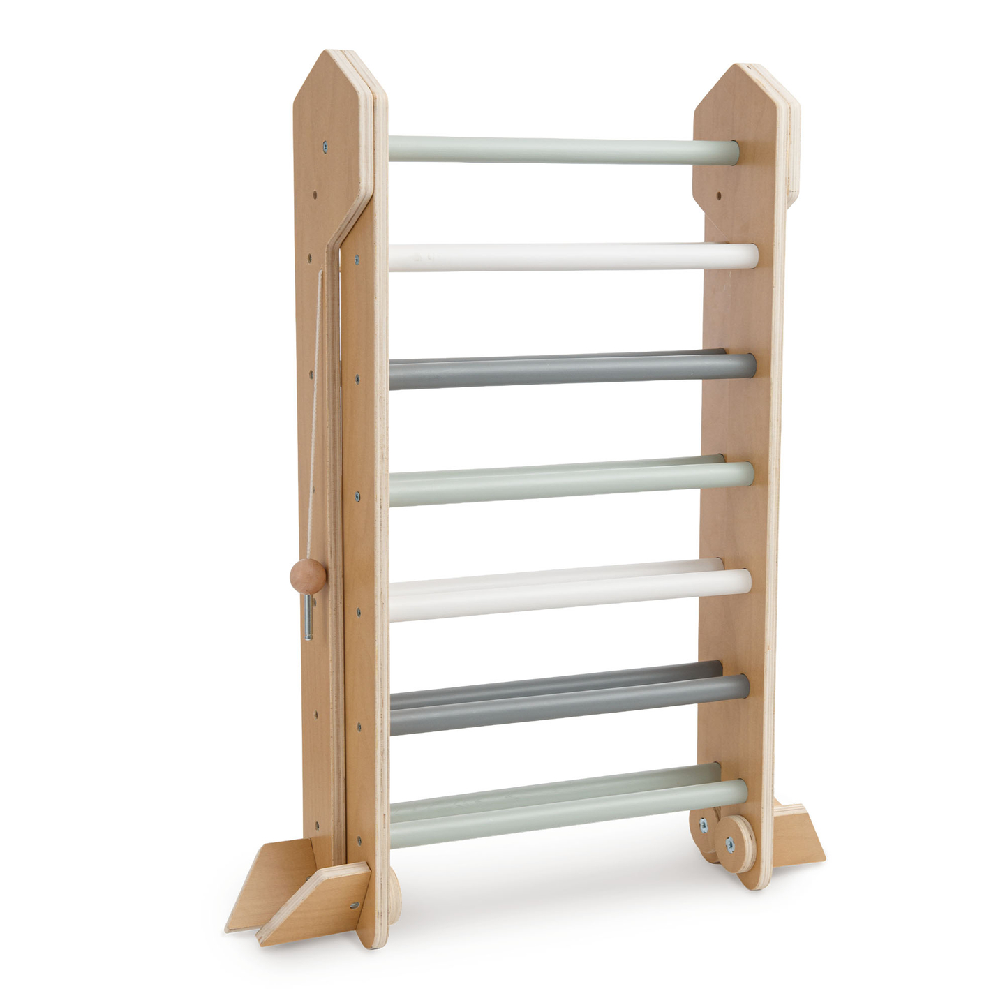 Parque infantil coberto de madeira - parede de escalada, escorregador, arco de escalada/balanço e triângulo de Pikler