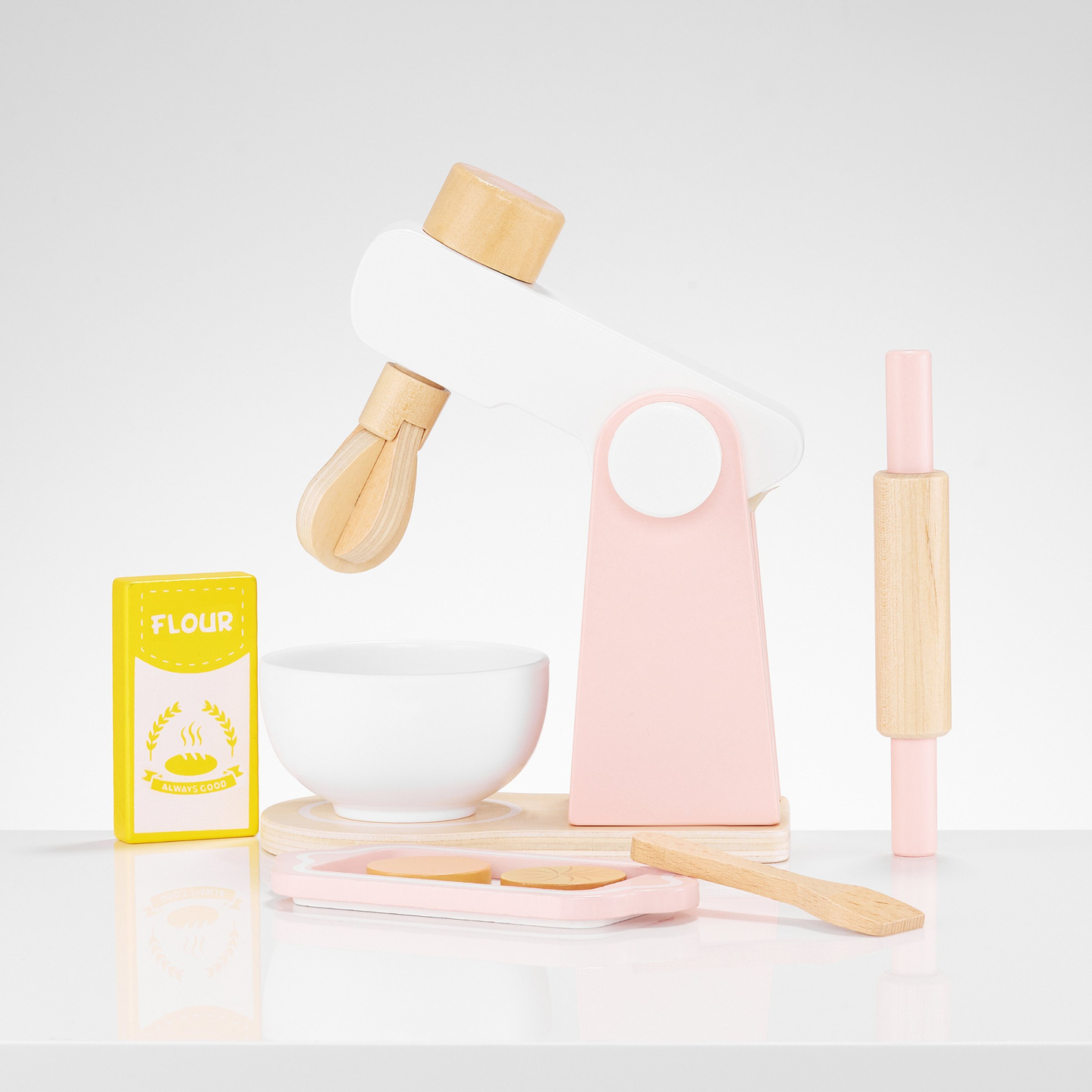 Amassadeira de madeira com acessórios, para crianças