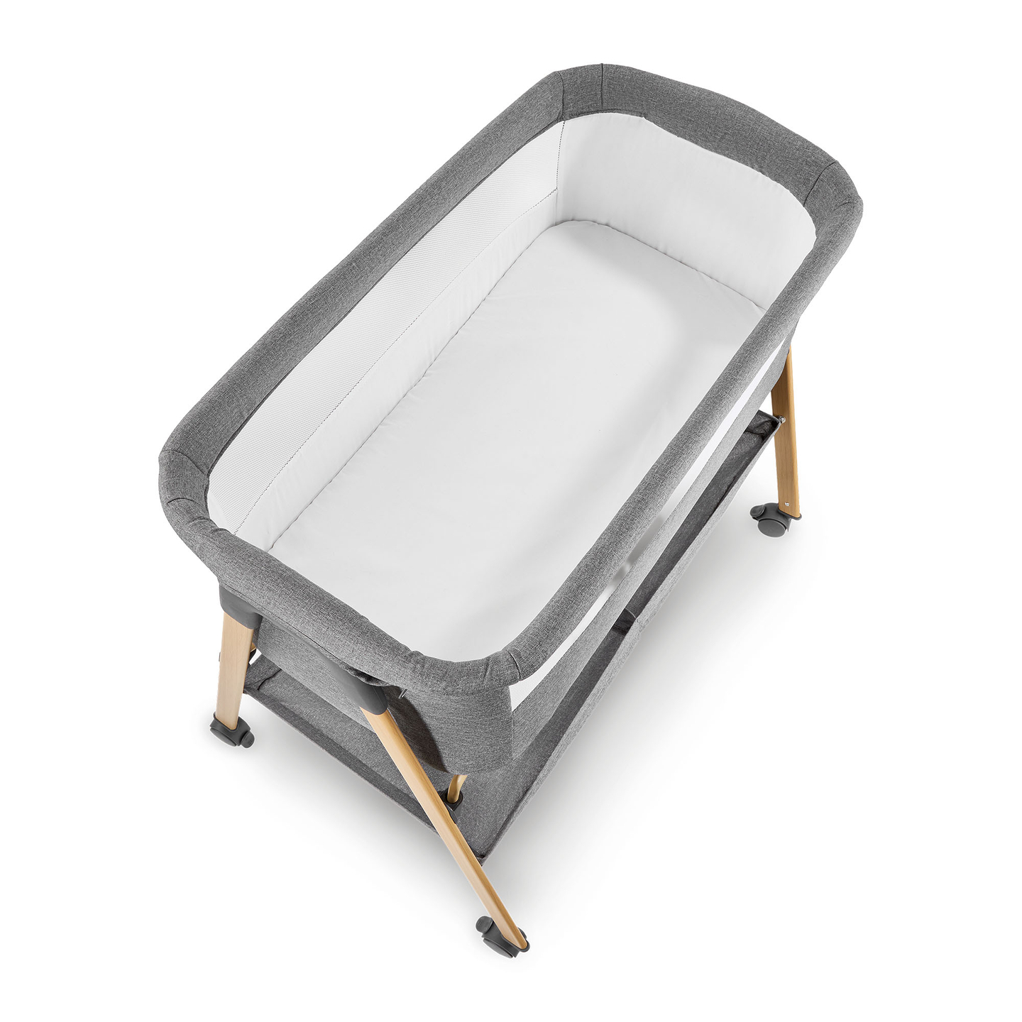 Berço de bebê independente, berço de viagem, moisés com colchão - cinza