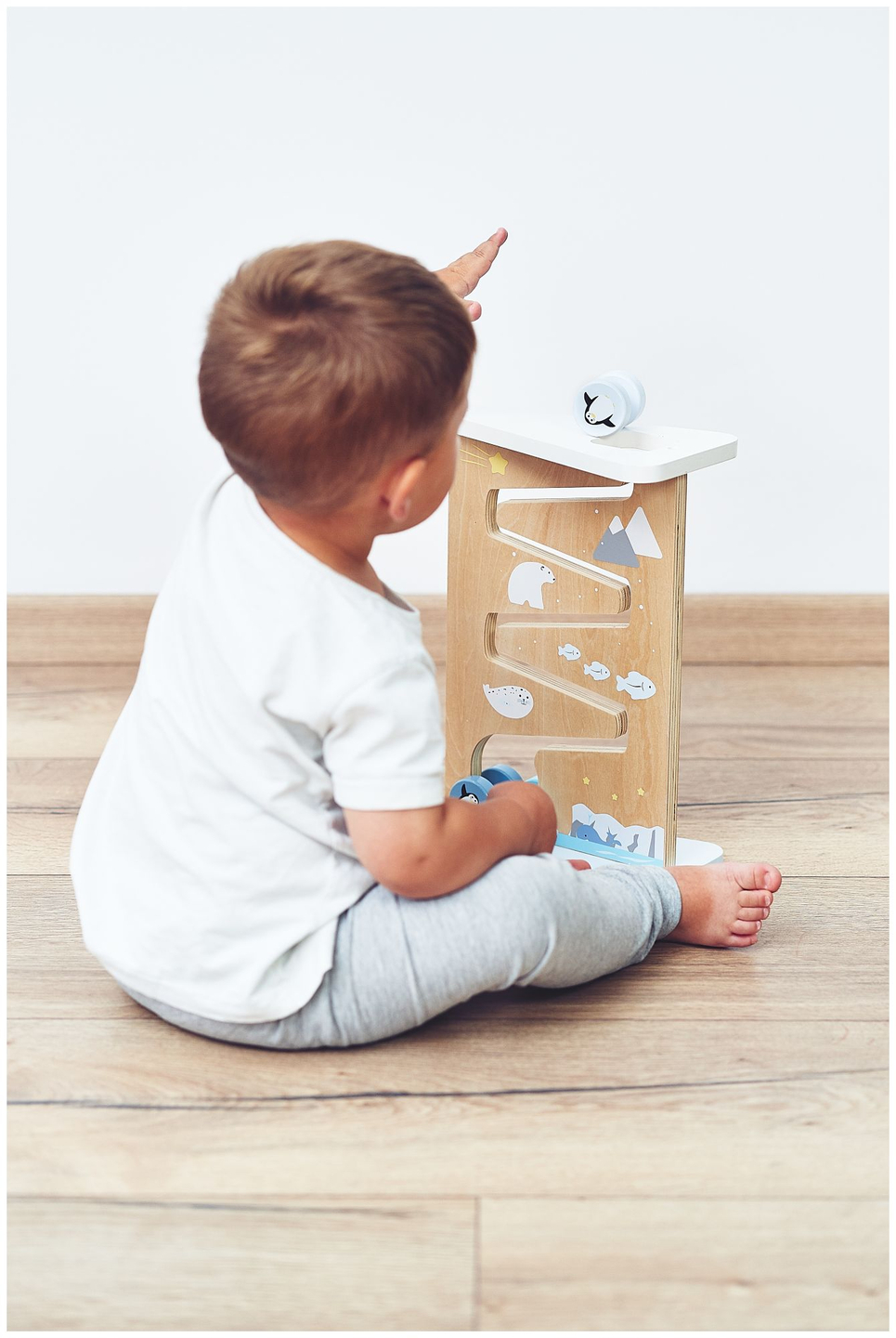 Placa de manipulação sensorial de madeira dupla face