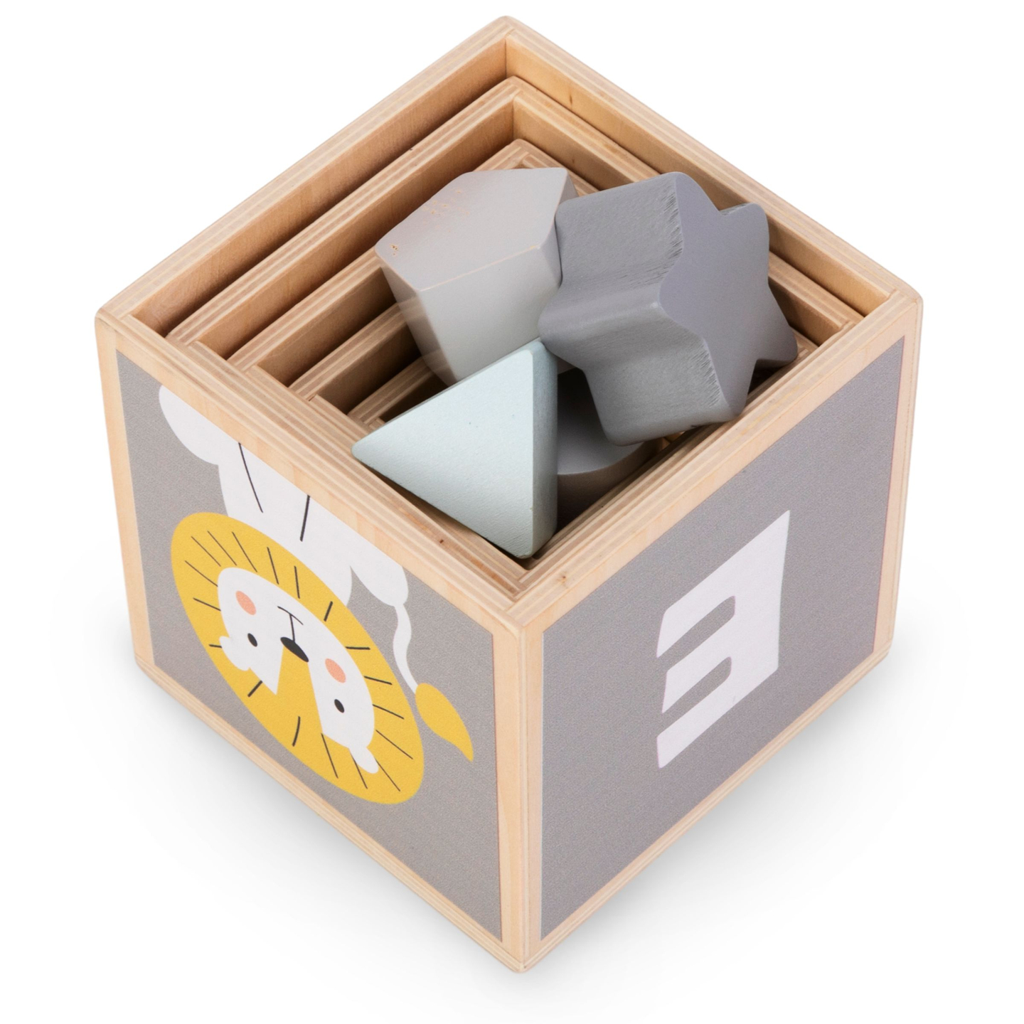 Torre de madeira - classificador de formas, números, alfabeto, animais