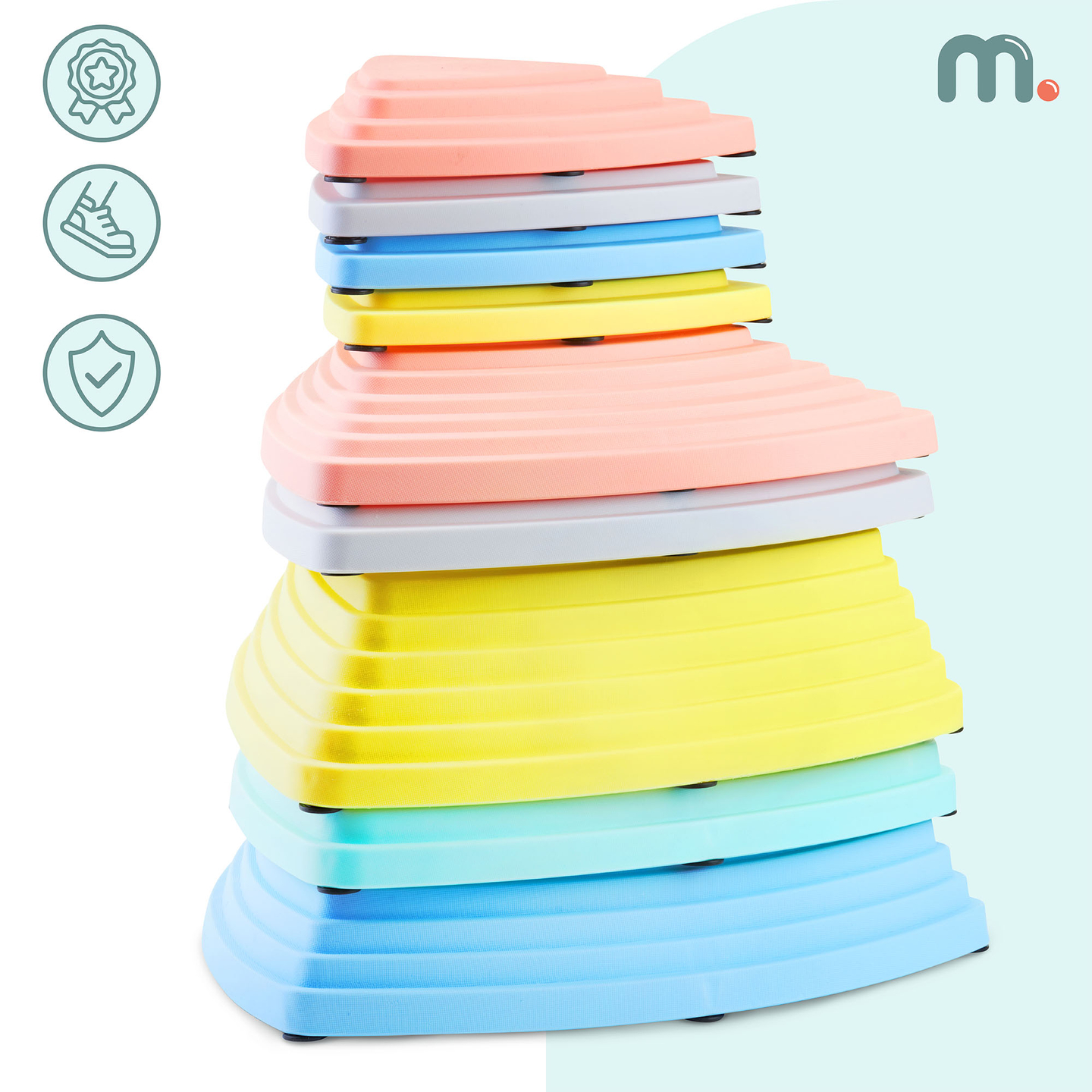 Pedras de equilíbrio coloridas - 9 peças