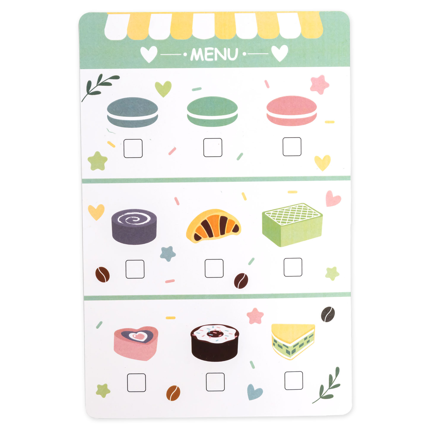 Uma grande gelataria de madeira com quadro magnético, máquina de café e conjunto de gelados e sobremesas - mais de 70 peças!