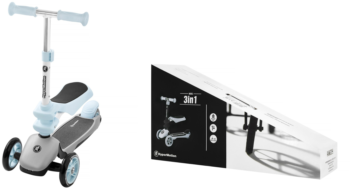 Scooter de equilíbrio de três rodas 3 em 1 HyperMotion - azul