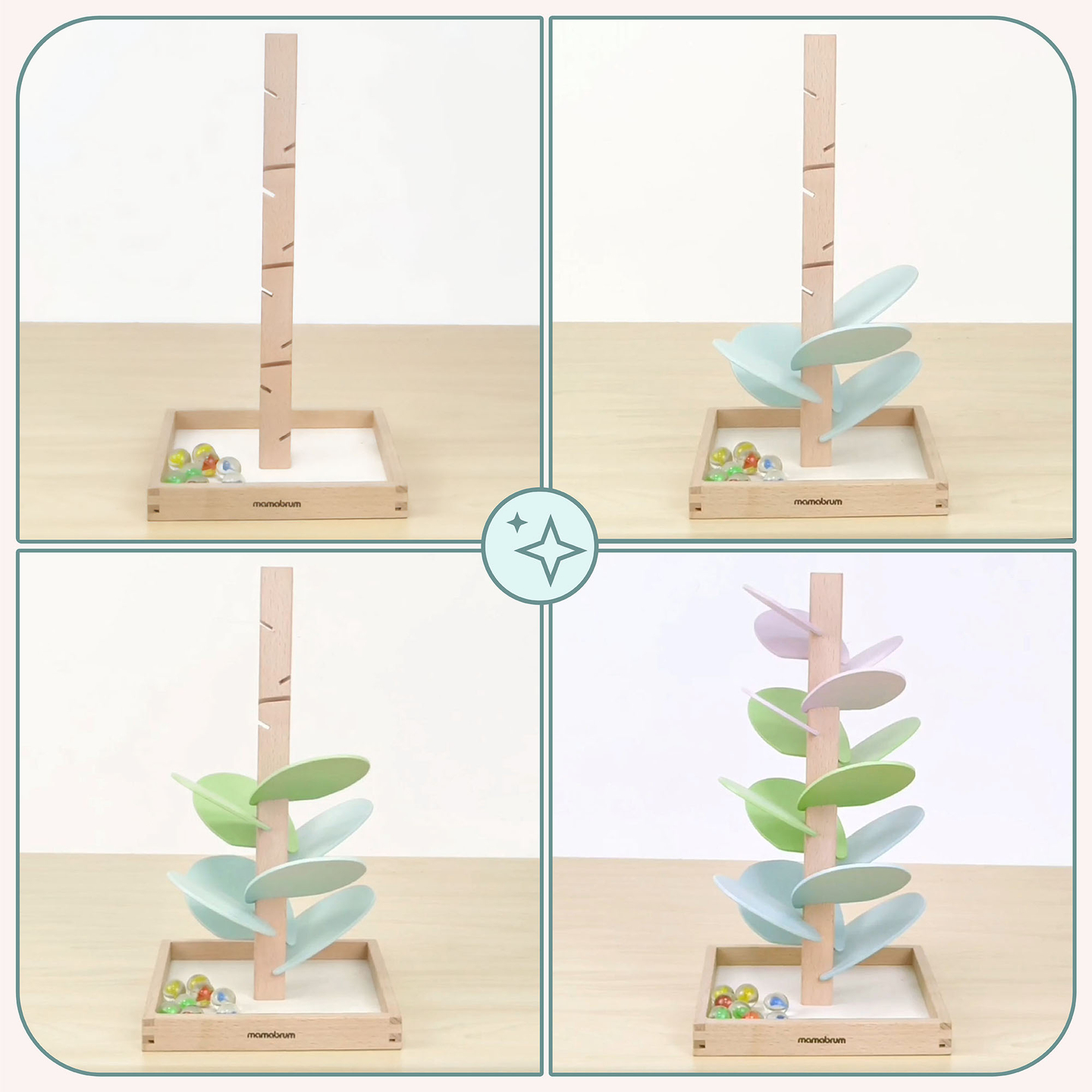 Culódromo de madeira - árvore sonora com bolas