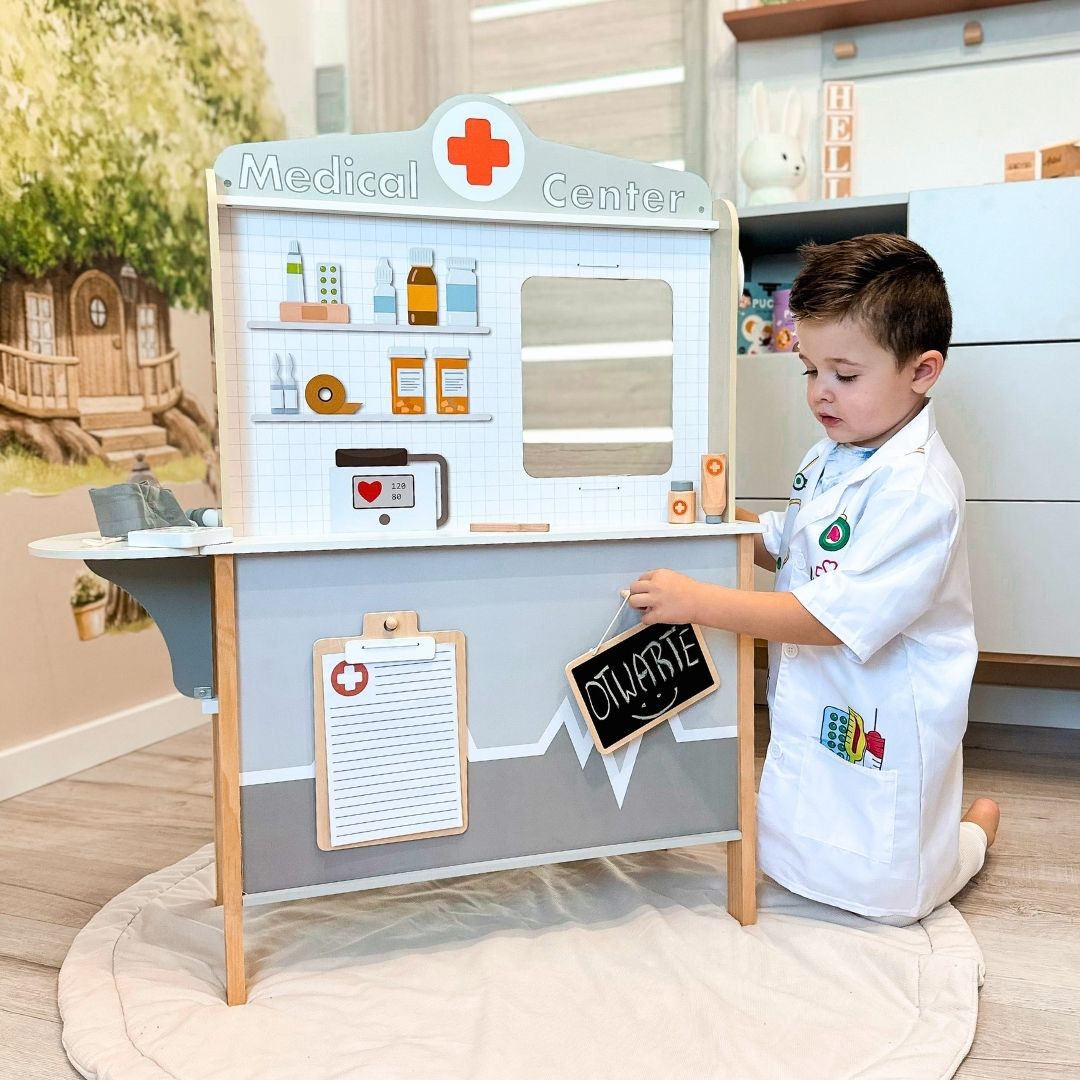 Consultório médico de madeira XXL - conjunto médico com acessórios