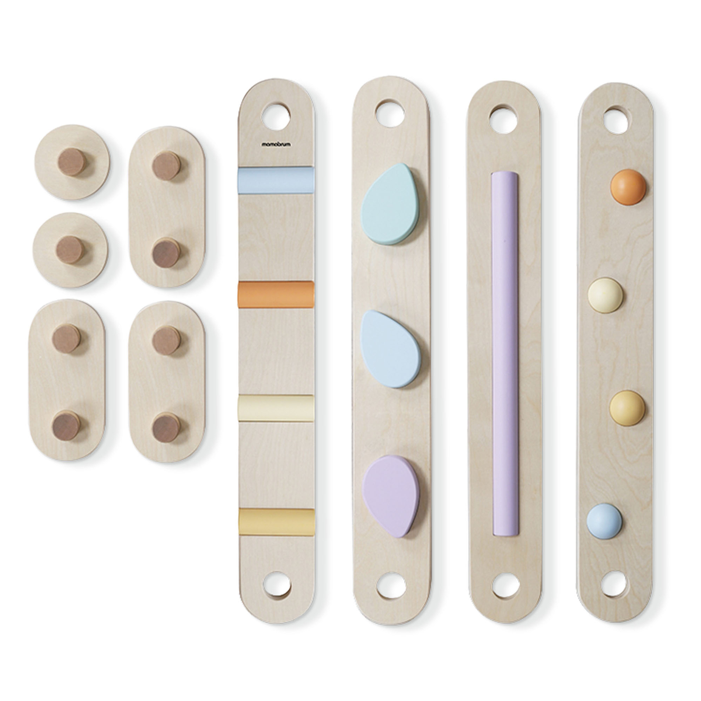 Grande percurso sensorial em madeira - pista de equilíbrio - 9 elementos