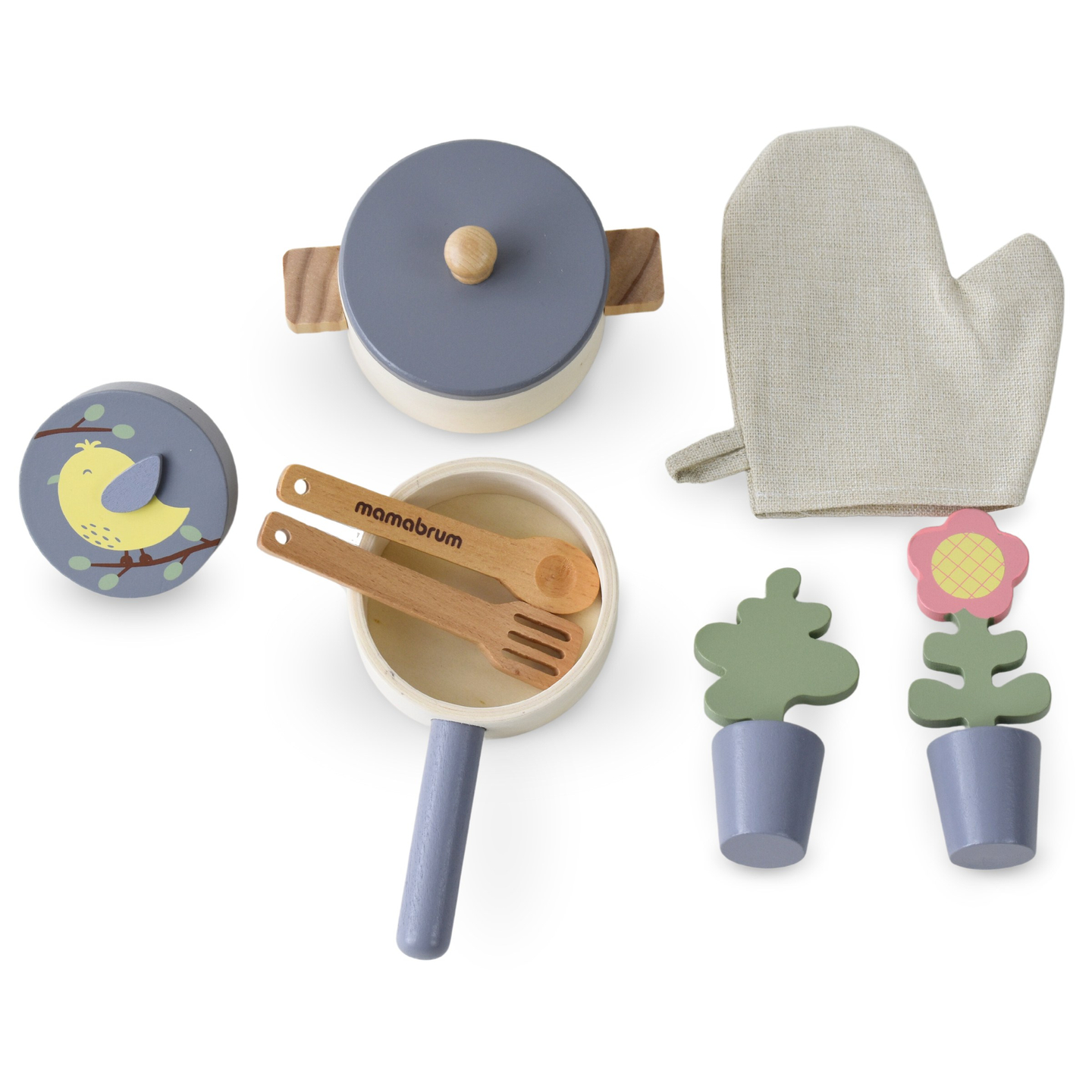 Cozinha de jardim em madeira com acessórios - boho natural