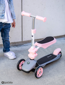 Scooter de equilíbrio de três rodas 3 em 1 HyperMotion - rosa