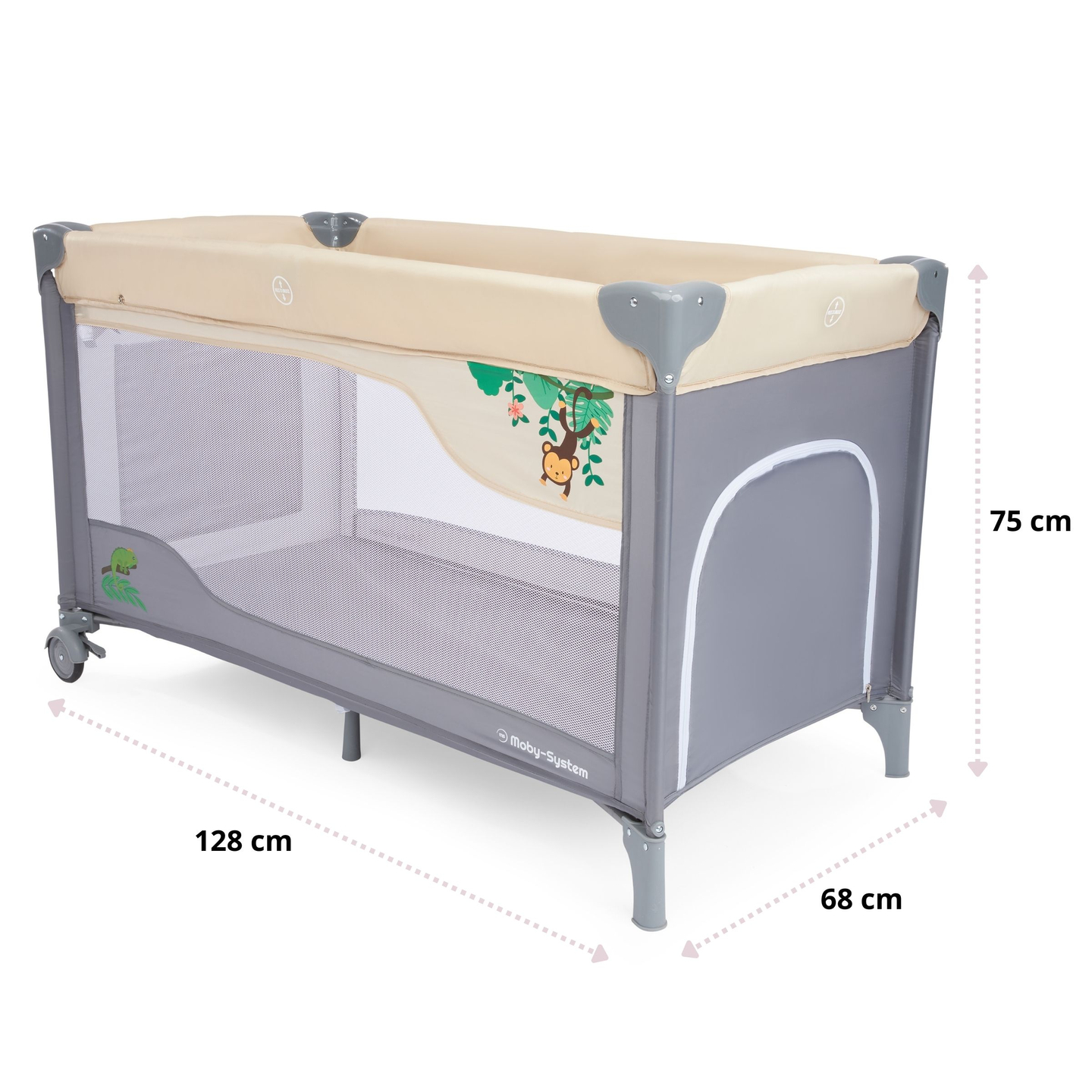 Berço de viagem 0 - 36 m com trocador + cercadinho Moby-System HUXLEY