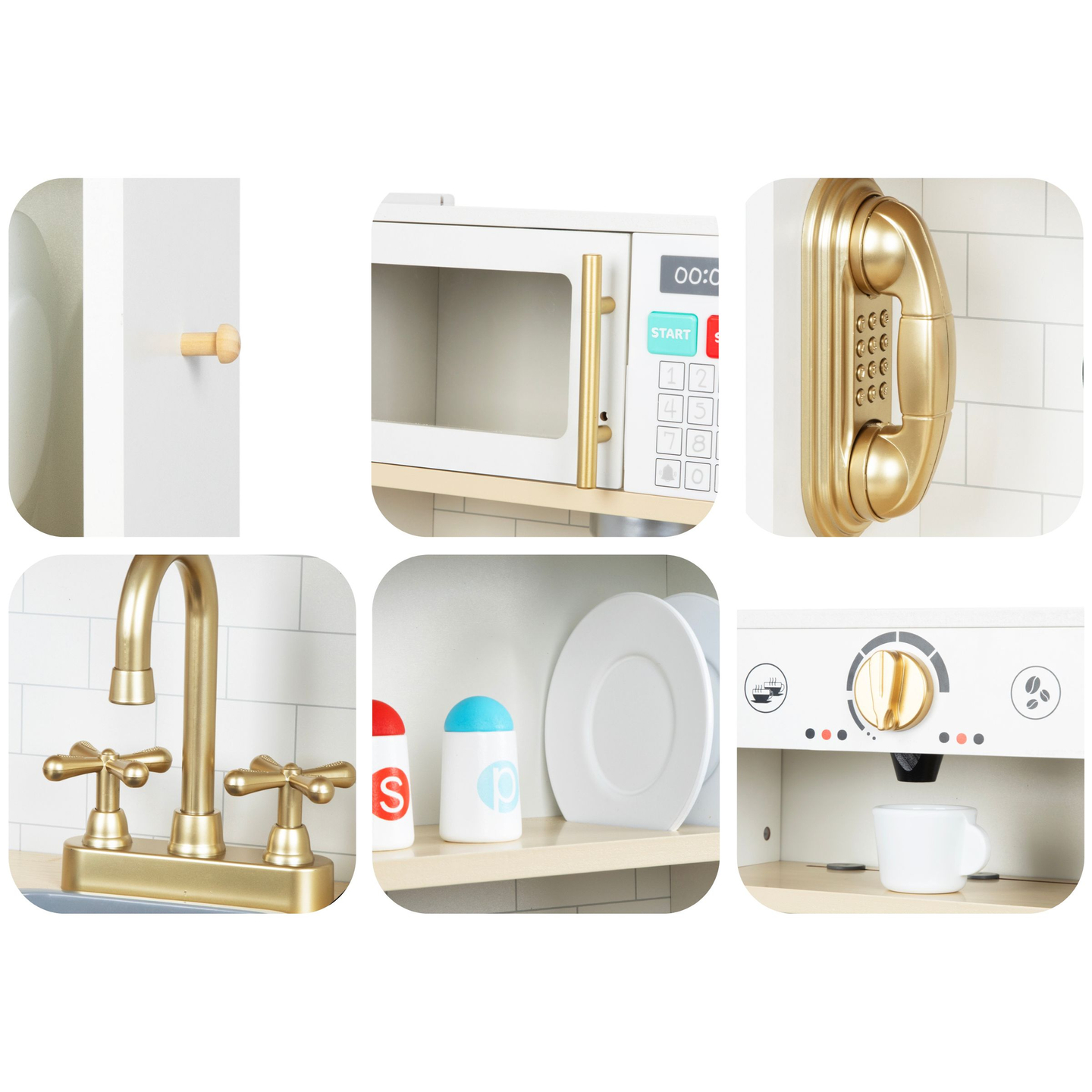 Cozinha interativa XXL de madeira com acessórios e iluminação LED - dois níveis