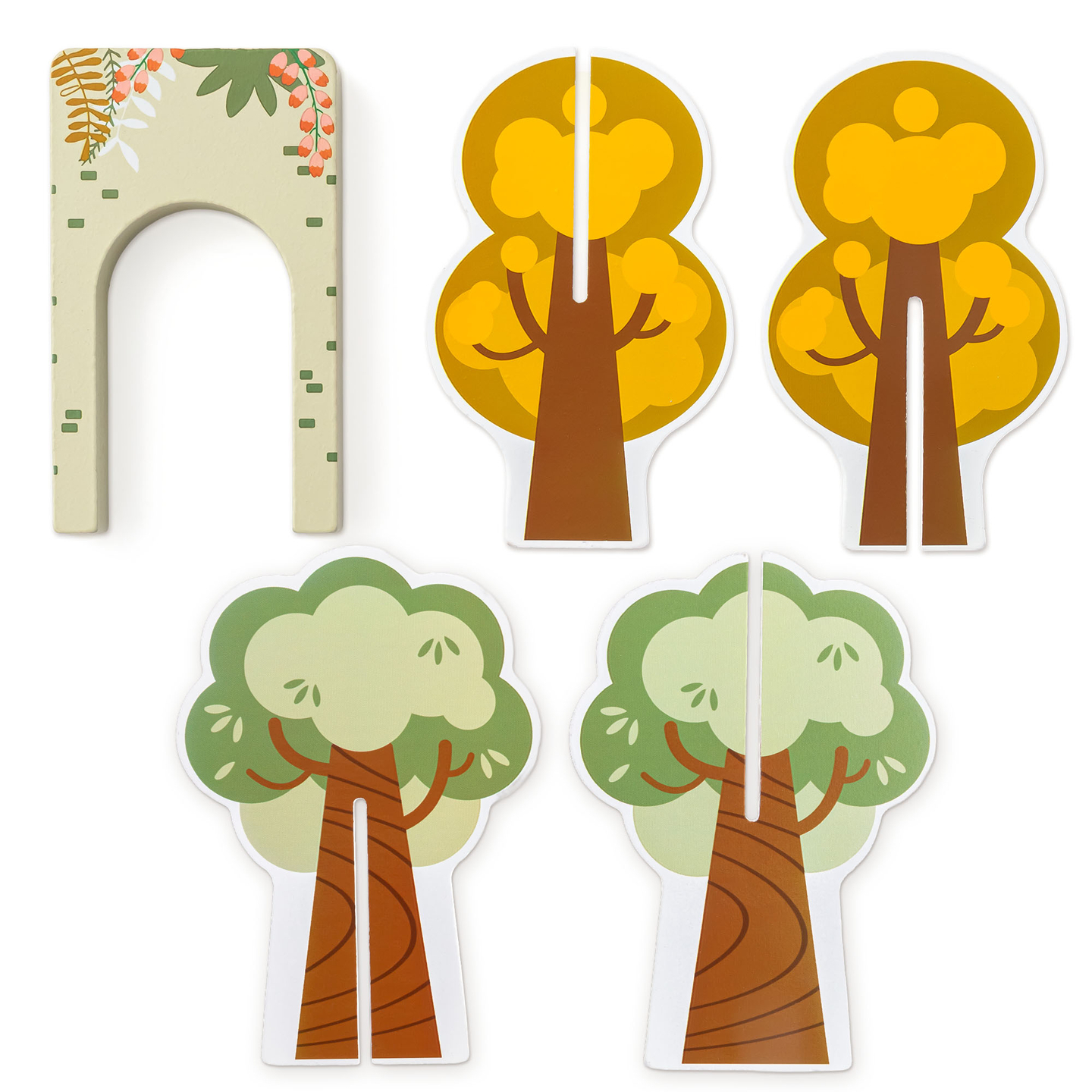 Trem de madeira do zoológico – quebra-cabeça, trem, trilhos, animais, ponte, barreira