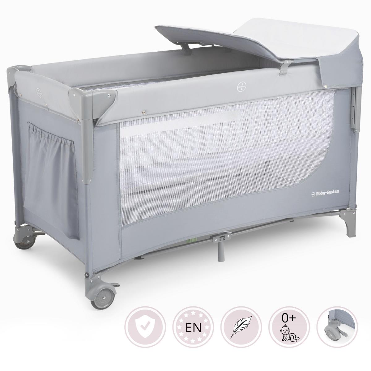 Berço de transporte Closely 3 em 1 com mesa muda-fraldas, colchão e saco de transporte