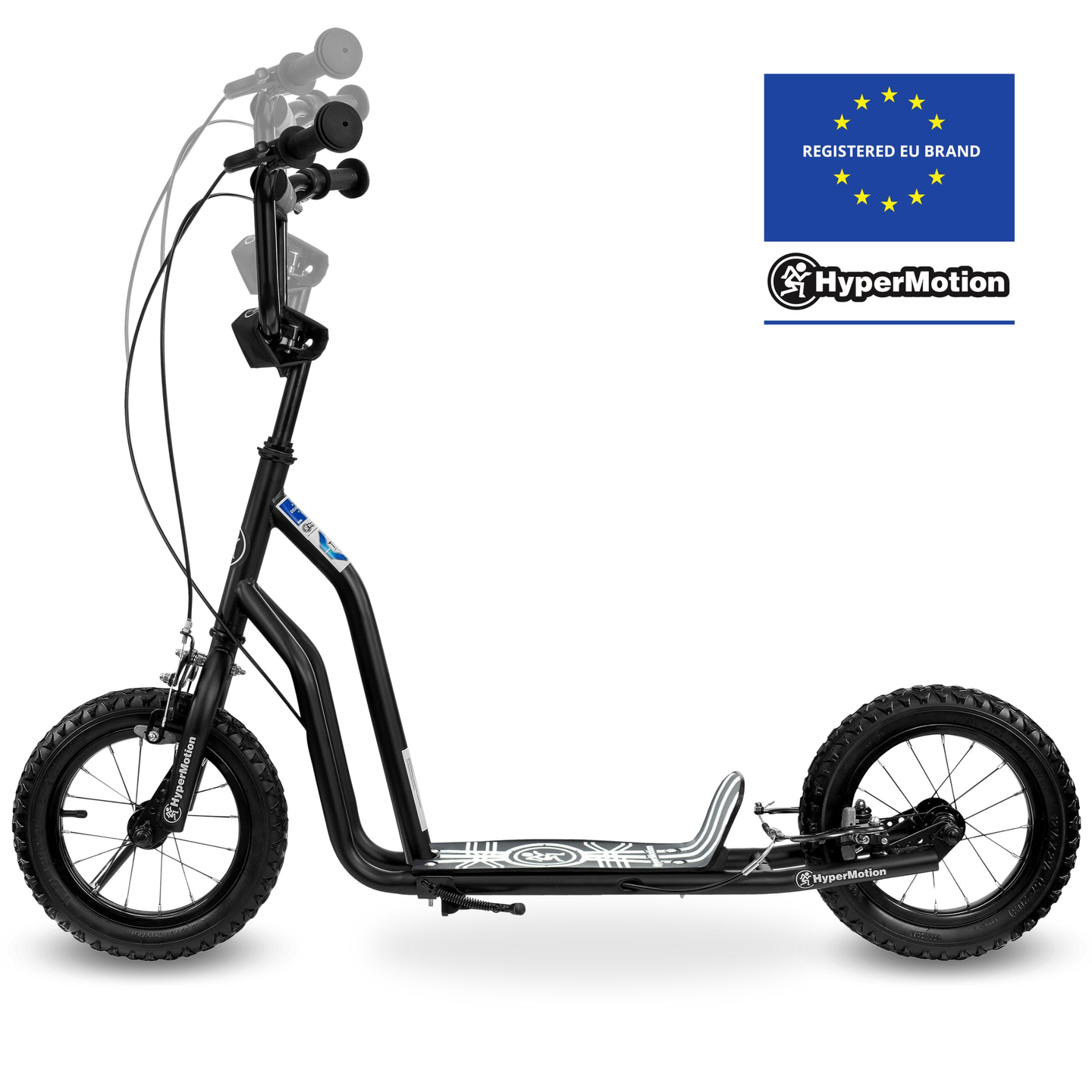 Scooter HyperMotion VIVA 12 (rodas infláveis de 30 cm) - Preto