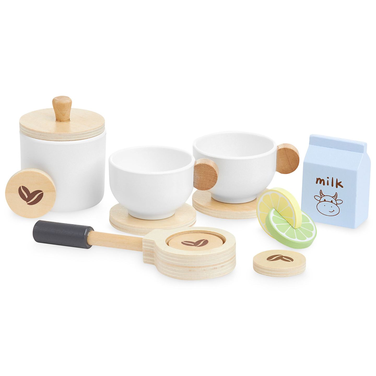 Máquina de café e chá de madeira com acessórios - café