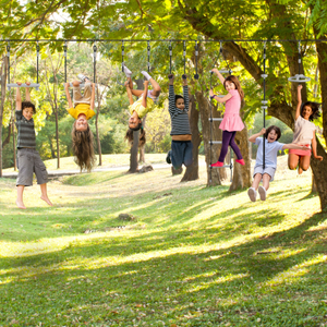 Pista de obstáculos ninja para crianças - Conjunto de slackline HyperMotion - 10 obstáculos