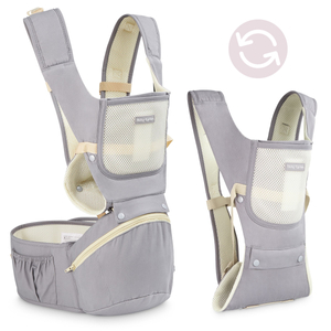 Porta-bebês ergonômico - AMY 10 em 1 - 0-36 meses, cinza