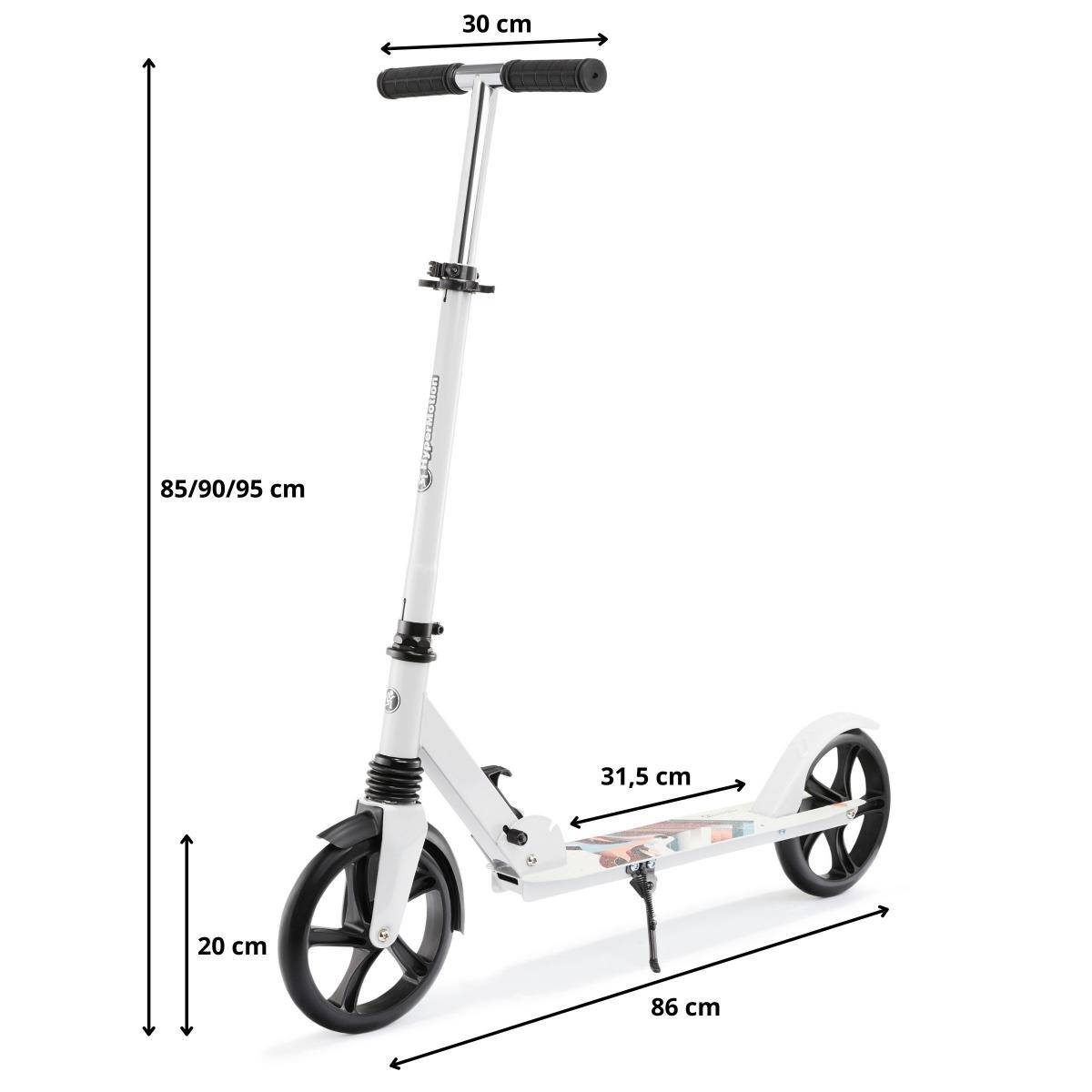 Trotinete de duas rodas para jovens adultos - com amortecedor - Hypermotion CITY SWIFT Winter Fox - 100kg