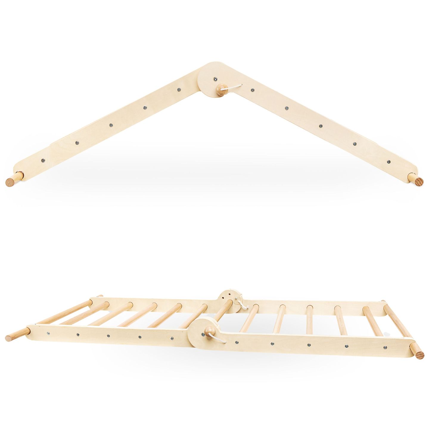 Parque infantil de madeira para crianças - escada + parede de escalada + trave de equilíbrio - triângulo de Pikler