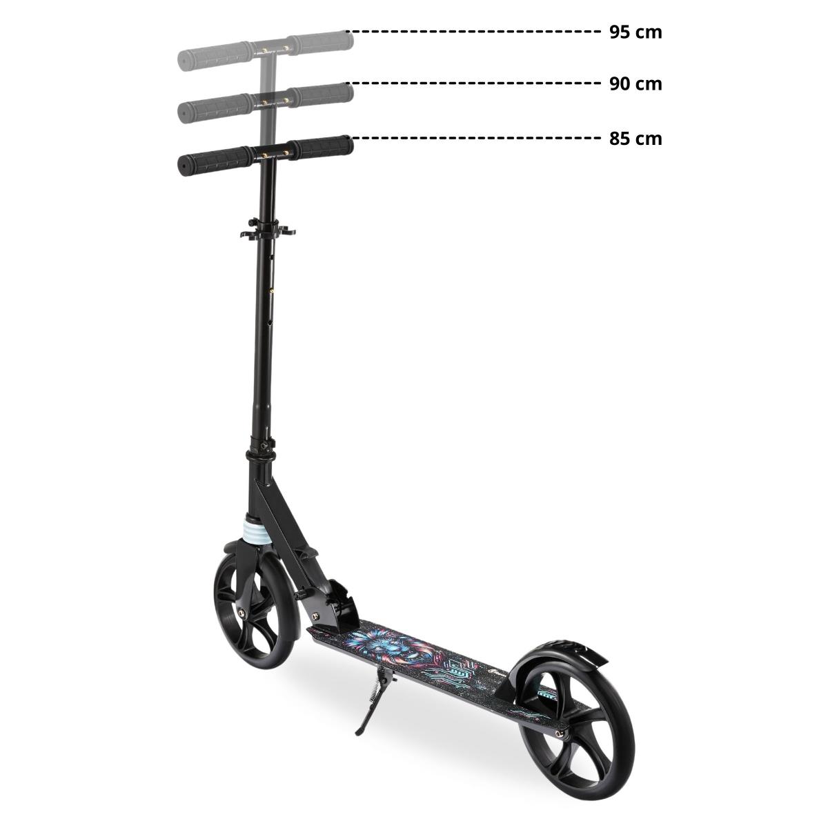 Trotinete de duas rodas para jovens adultos - com amortecedor - Hypermotion CITY SWIFT Digital Lion - 100kg