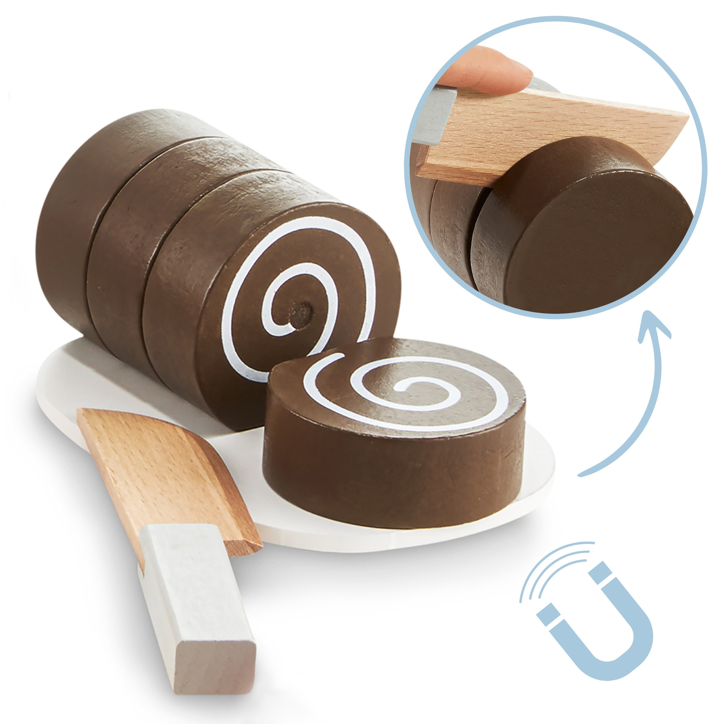 Caixa de madeira com doces para corte, confeitaria