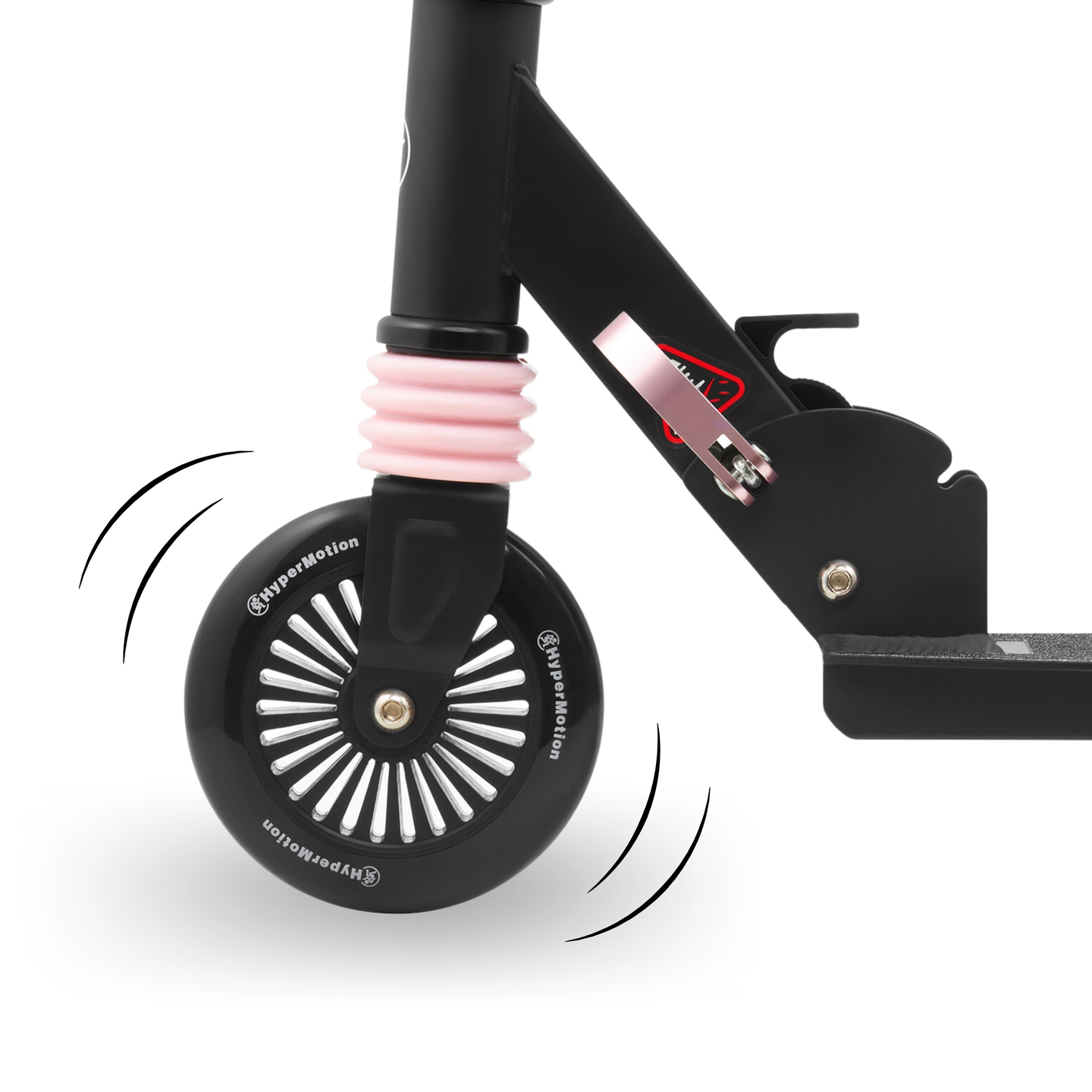 Scooter de duas rodas com amortecedor WALLY 4-9 anos da HyperMotion, preto e rosa
