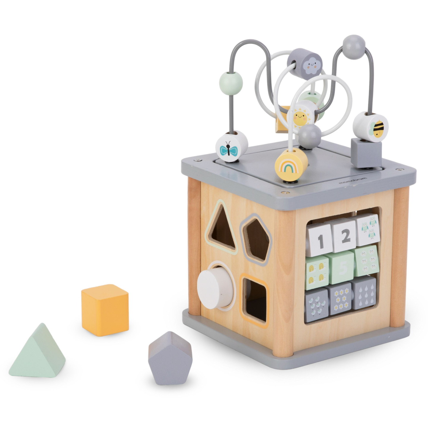 Cubo educacional Montessori de madeira - motor loop