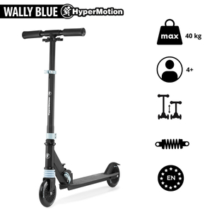 Scooter de duas rodas com amortecedor WALLY 4-9 anos da HyperMotion, preto e verde