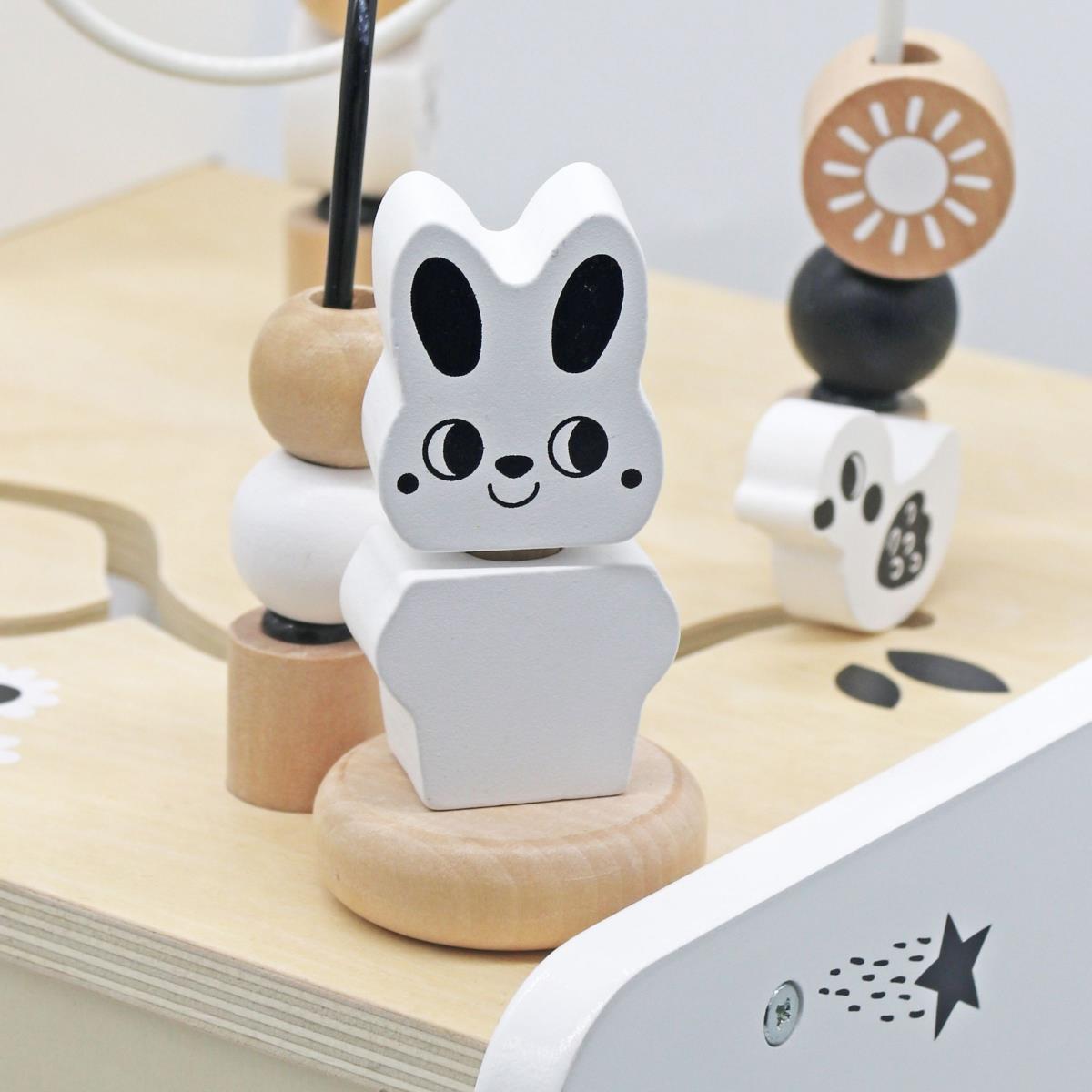 Carrinho de bebé de madeira 6em1, andarilho com função de mesa de aprendizagem