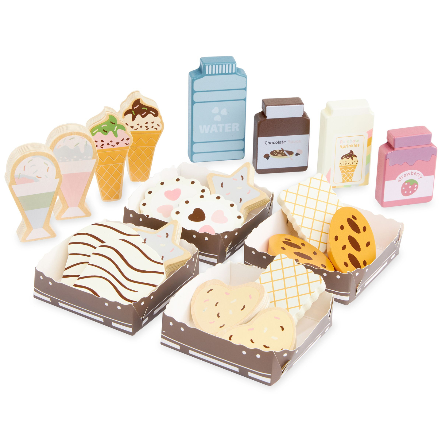 Loja dobrável de madeira - café, confeitaria com acessórios