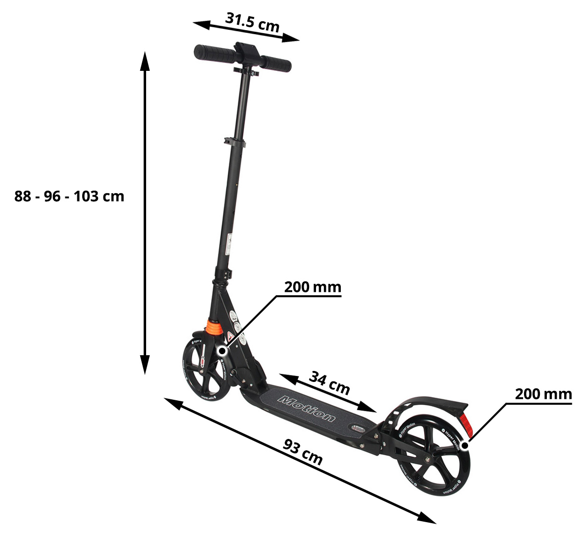 Scooter urbana HyperMotion DRAGSTER Preto