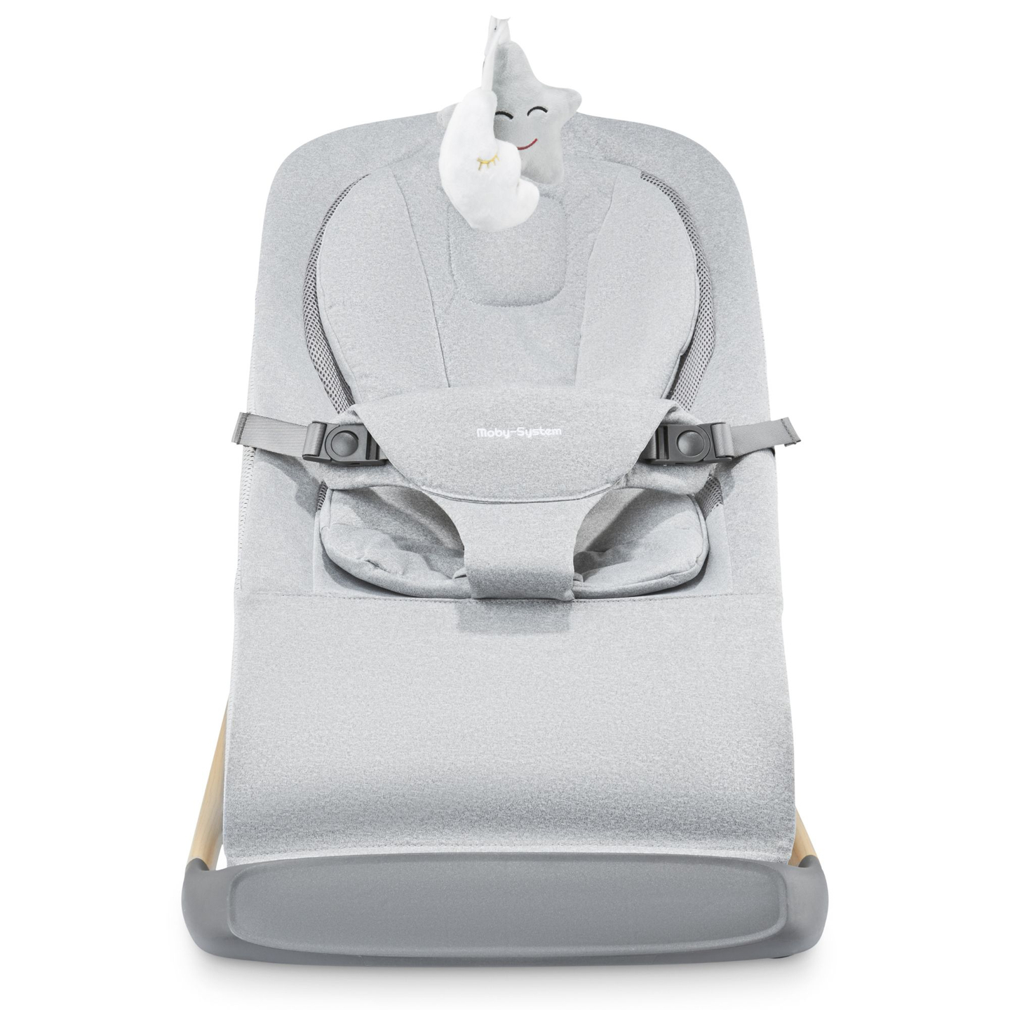 Cadeira de balanço 2 em 1 com inserção Moby-System LILY – cinza
