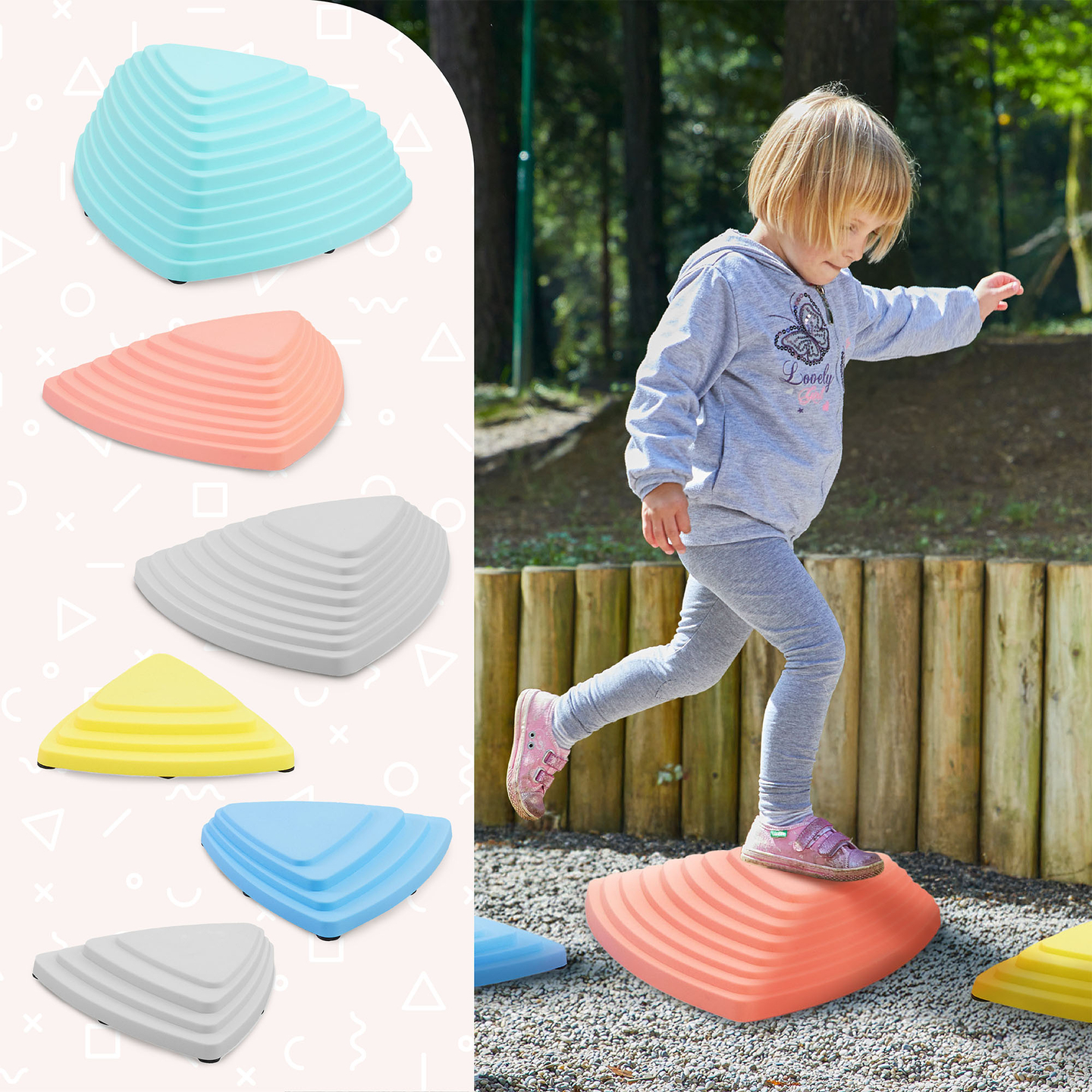 Pedras de equilíbrio coloridas - 6 peças