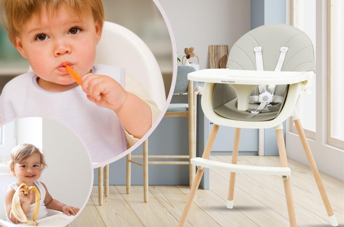 AMELIA cadeira de alimentação 3 em 1 Moby-System, cinzento