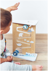 Placa de manipulação sensorial de madeira dupla face