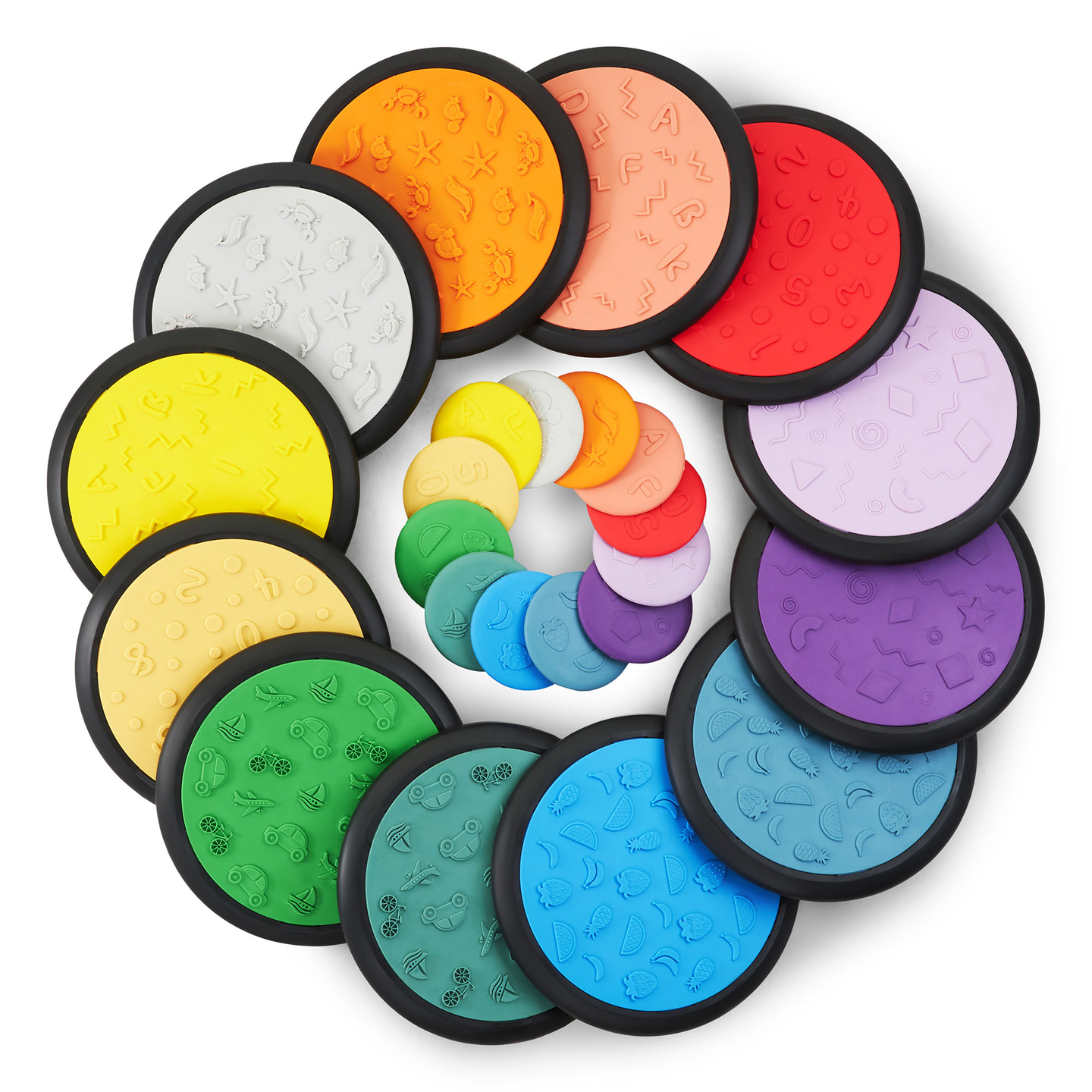 Discos sensoriais coloridos para crianças - 24 peças